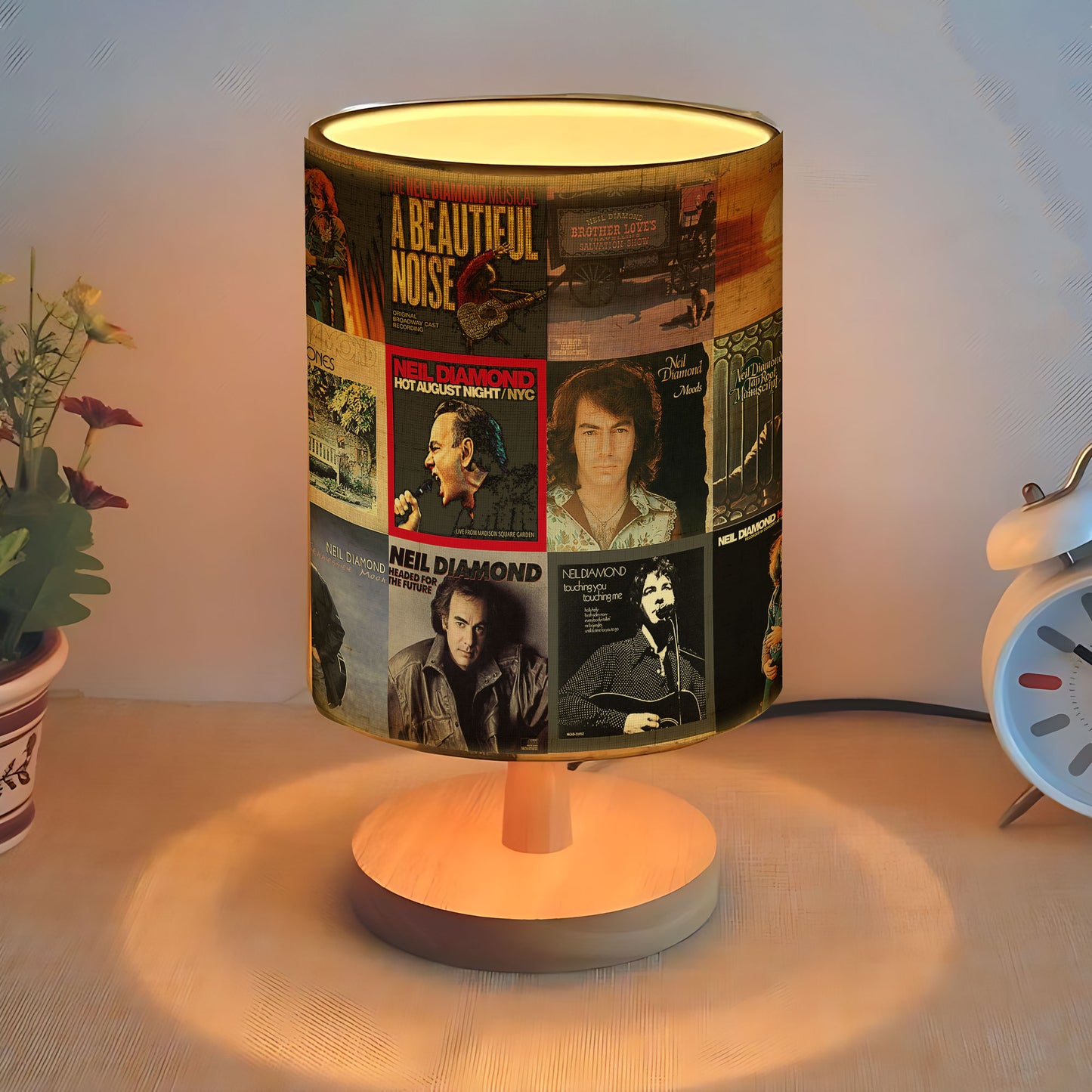 Neil Diamond Albums Fabric Lamp – A Beautiful Noise for the Soul