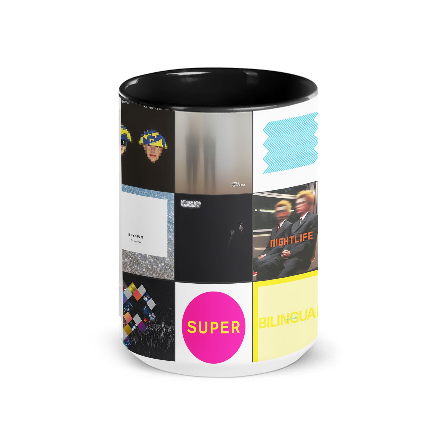 Pet Shop Boys Accent Mug – Modern Album Art Collage Gift