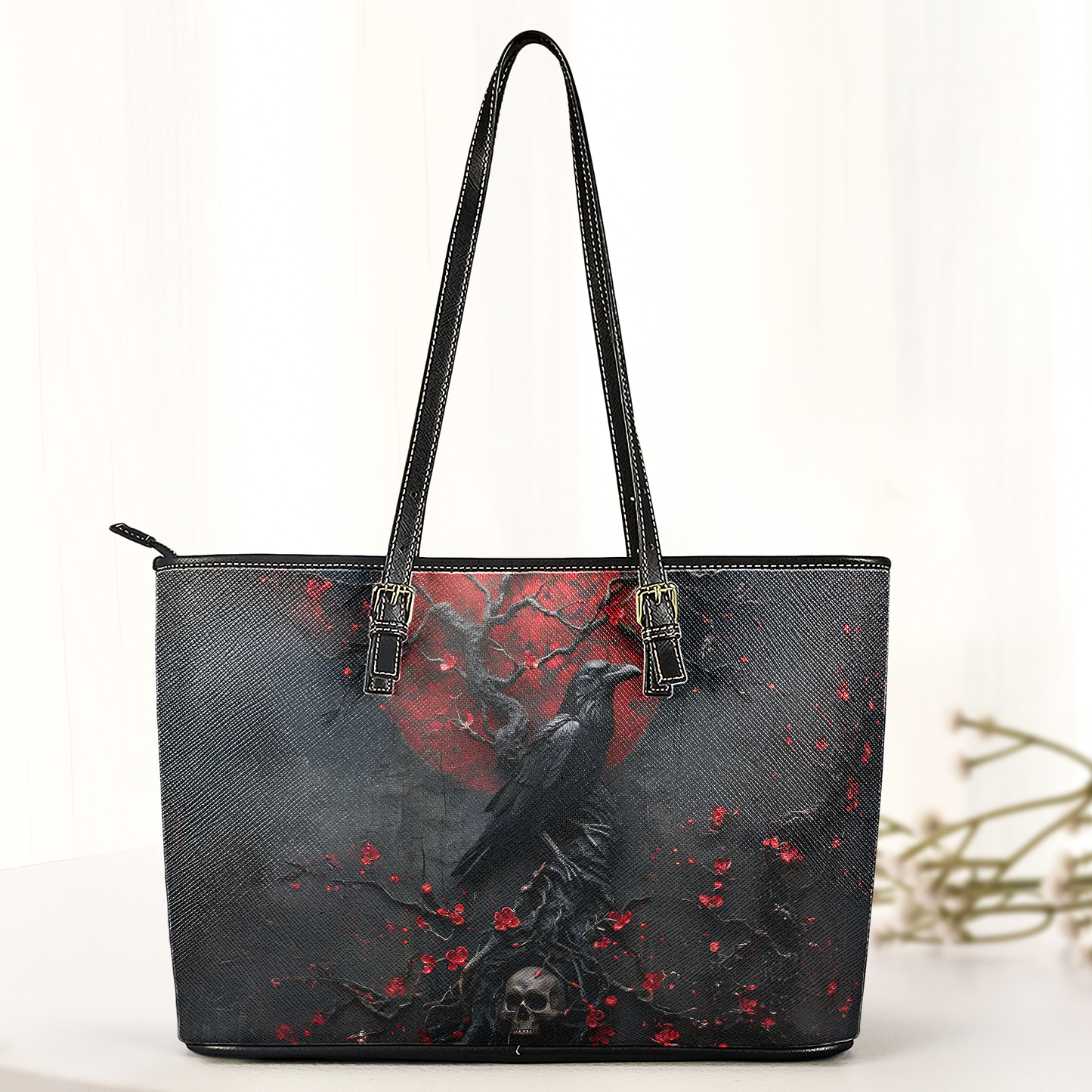 Blood Moon Raven Leather Handbag & Wallet Set