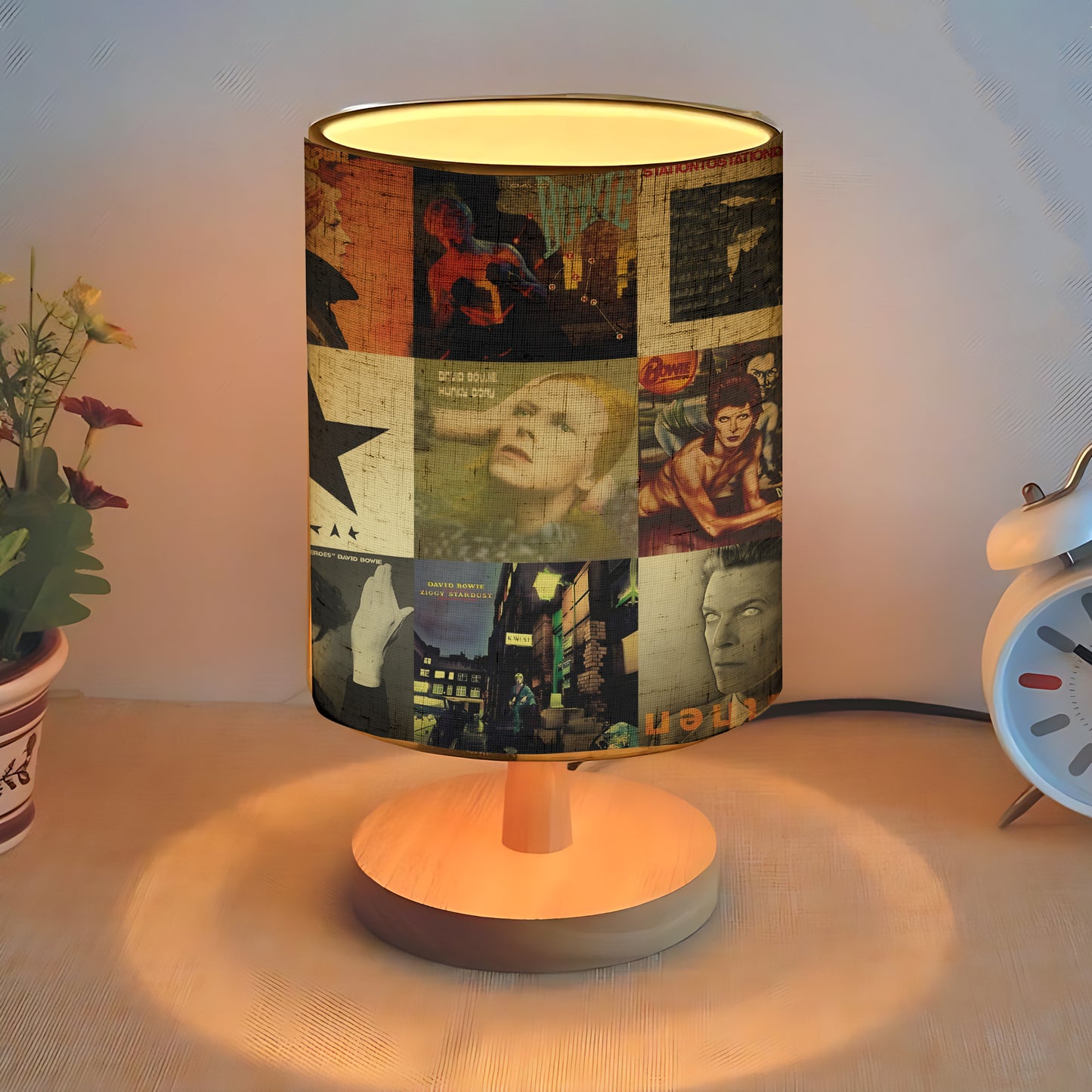 David Bowie Album Art Collage Table Lamp