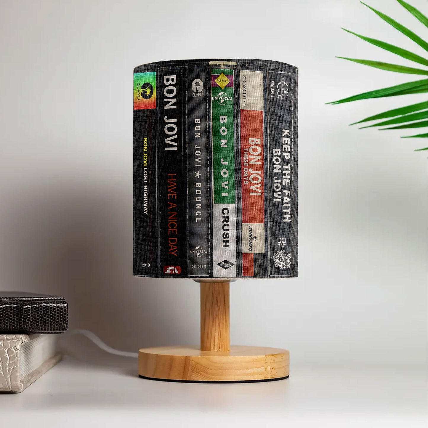 Rock Music Album Spine Table Fabric Lamp – Bon Jovi Inspired Desk Light