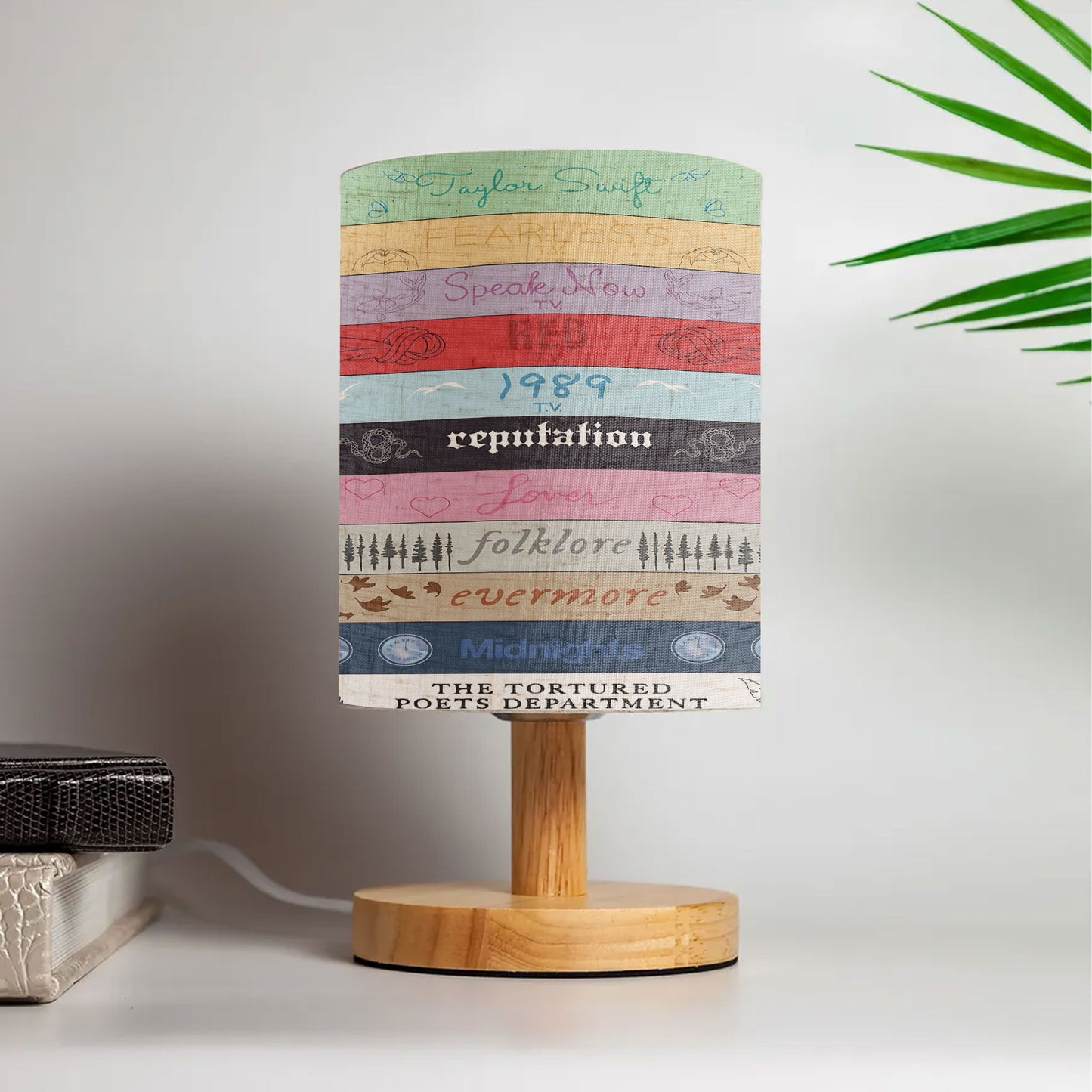 Eras Album Collection Fabric Table Lamp – Decorative Light for Swifties