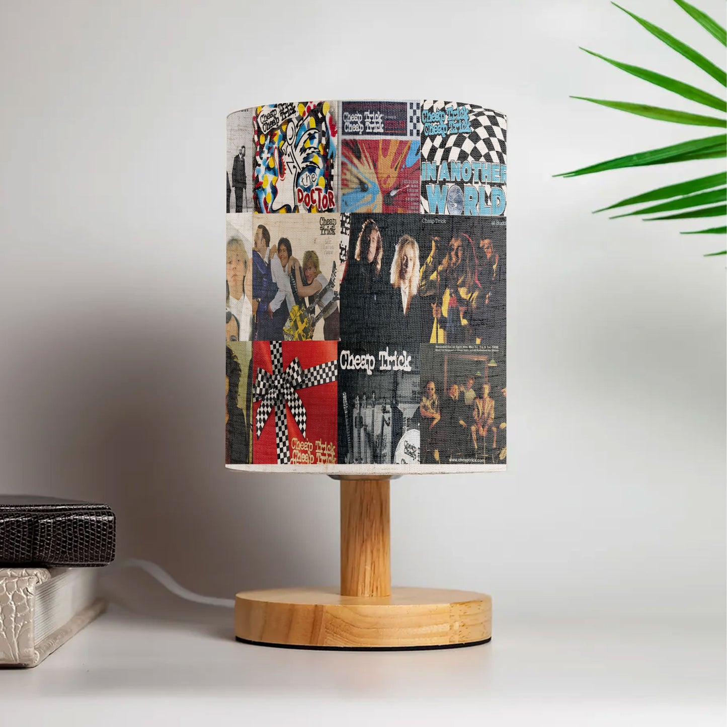 Cheap Trick Album Collage Fabric Lamp – Classic Rock Home Decor Light