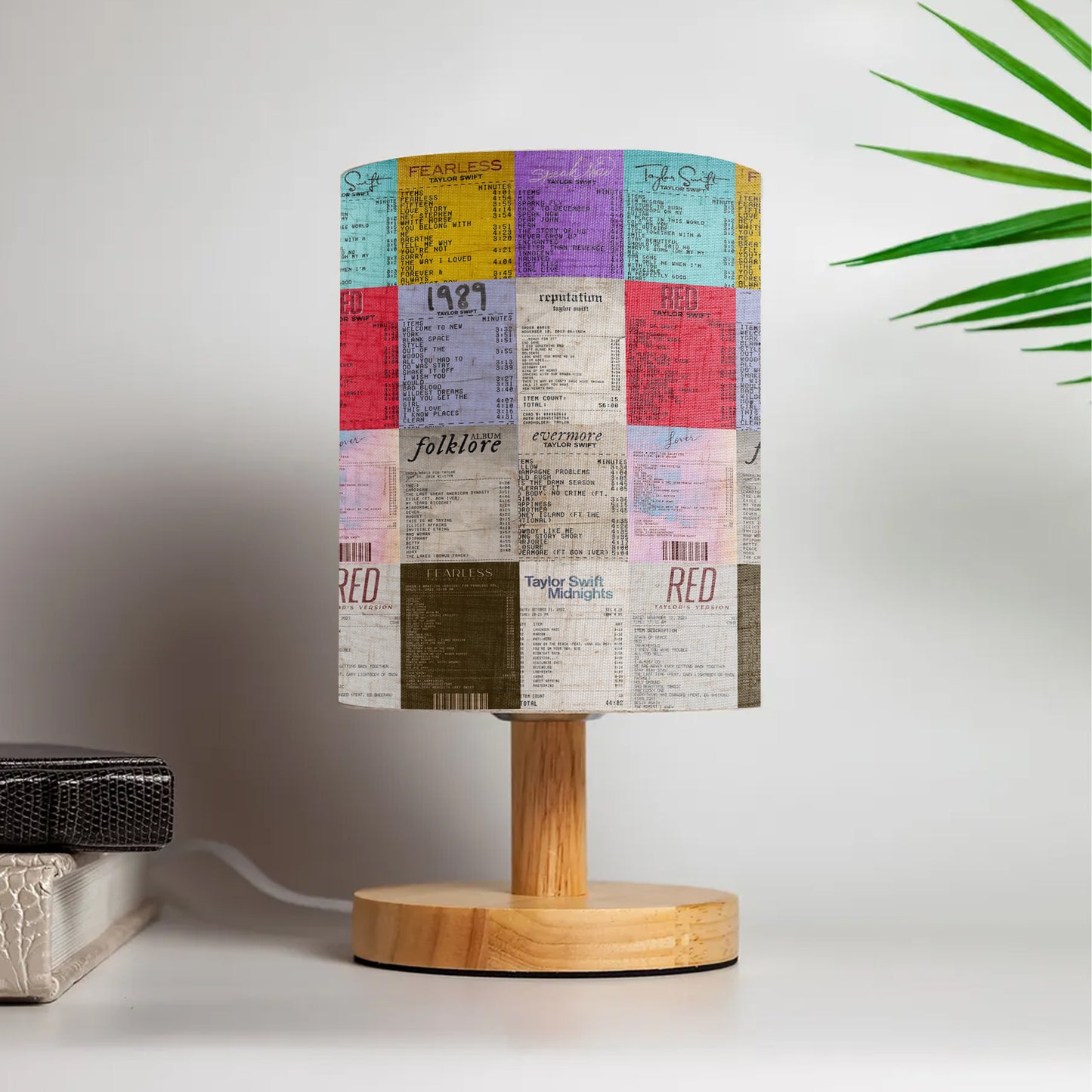 Swiftie Music Album Ticket Collage Table Fabric Lamp