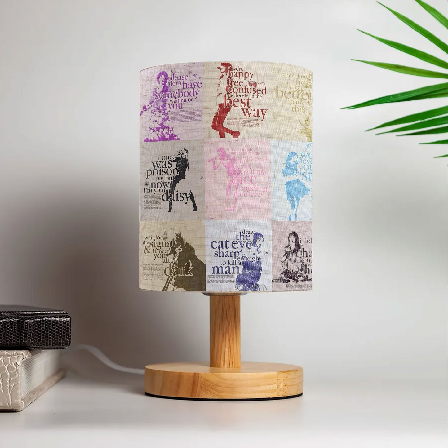 Taylor-Inspired Lyric Table Fabric Lamp