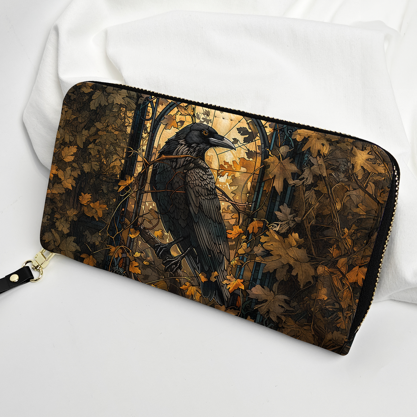 Gothic Shadows Grimoire Raven Leather Handbag & Wallet Set