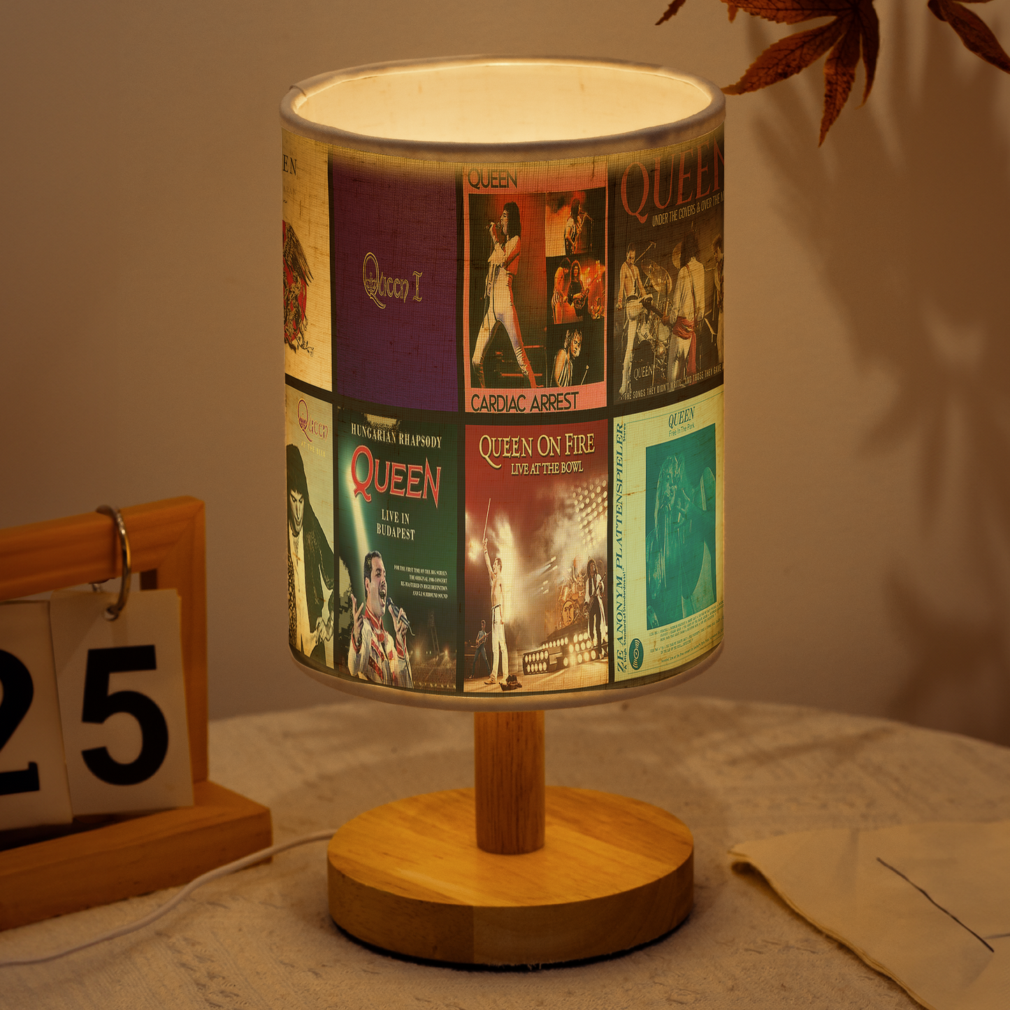 Queen Album Cover Fabric Lamp – Classic Rock Home Décor