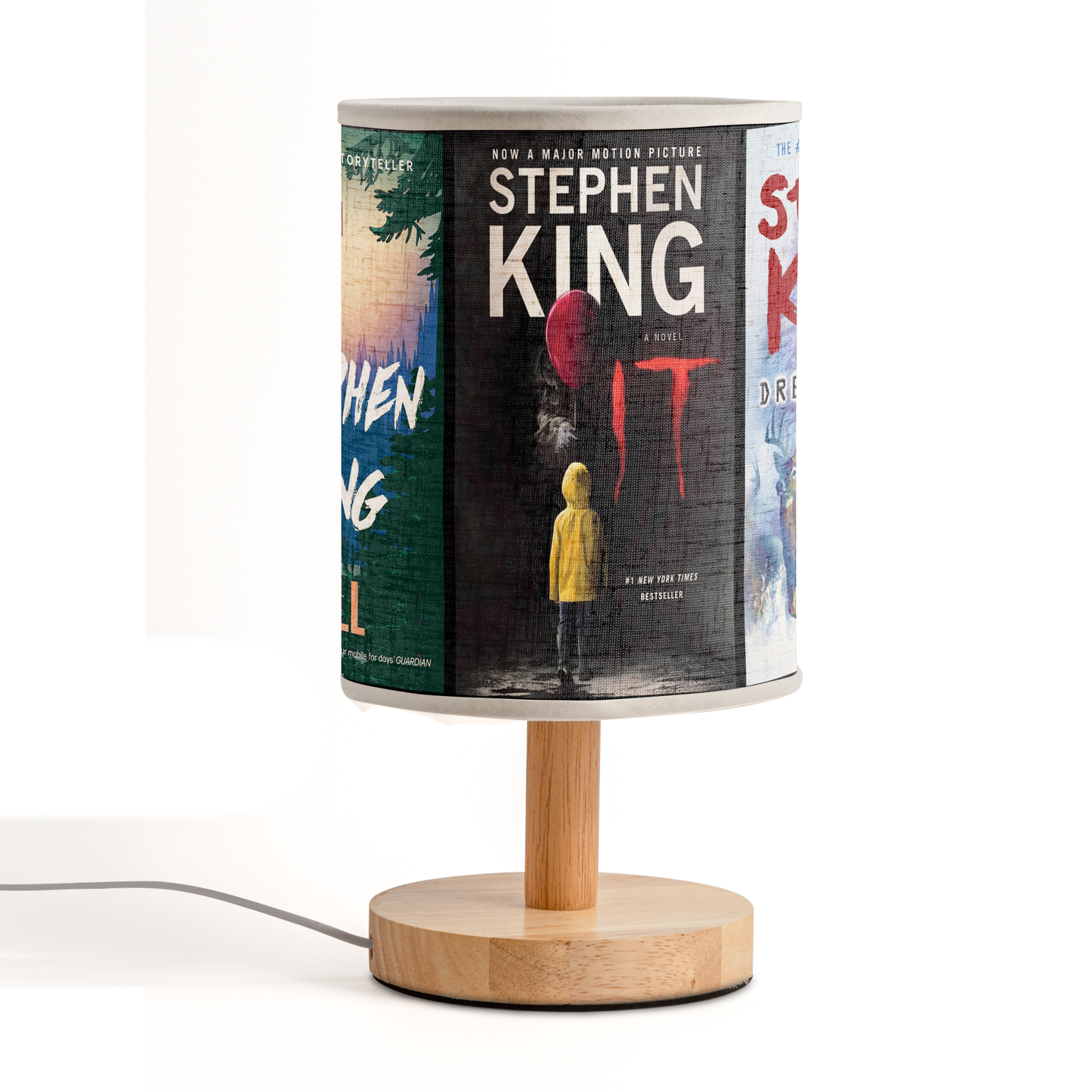 Stephen King Horror Classics Book Cover Fabric Lamp