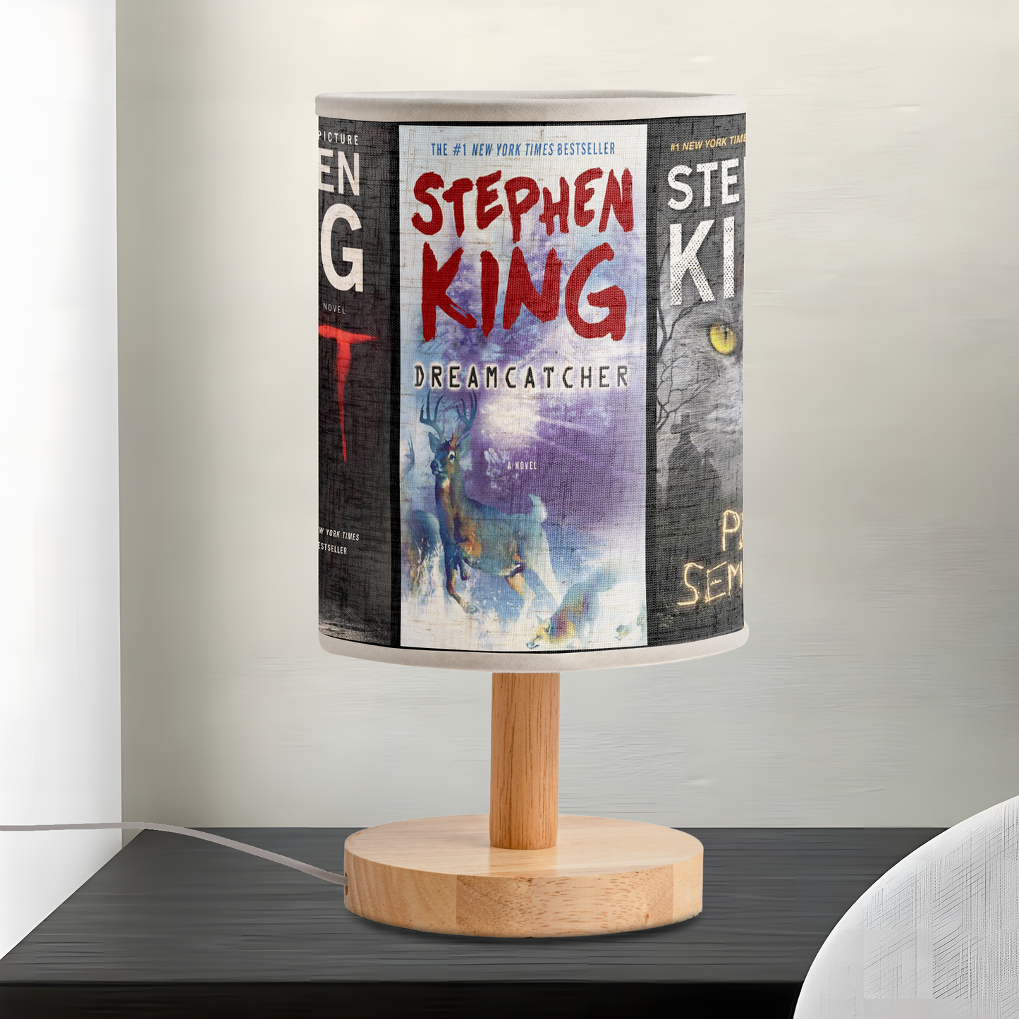 Stephen King Horror Classics Book Cover Fabric Lamp