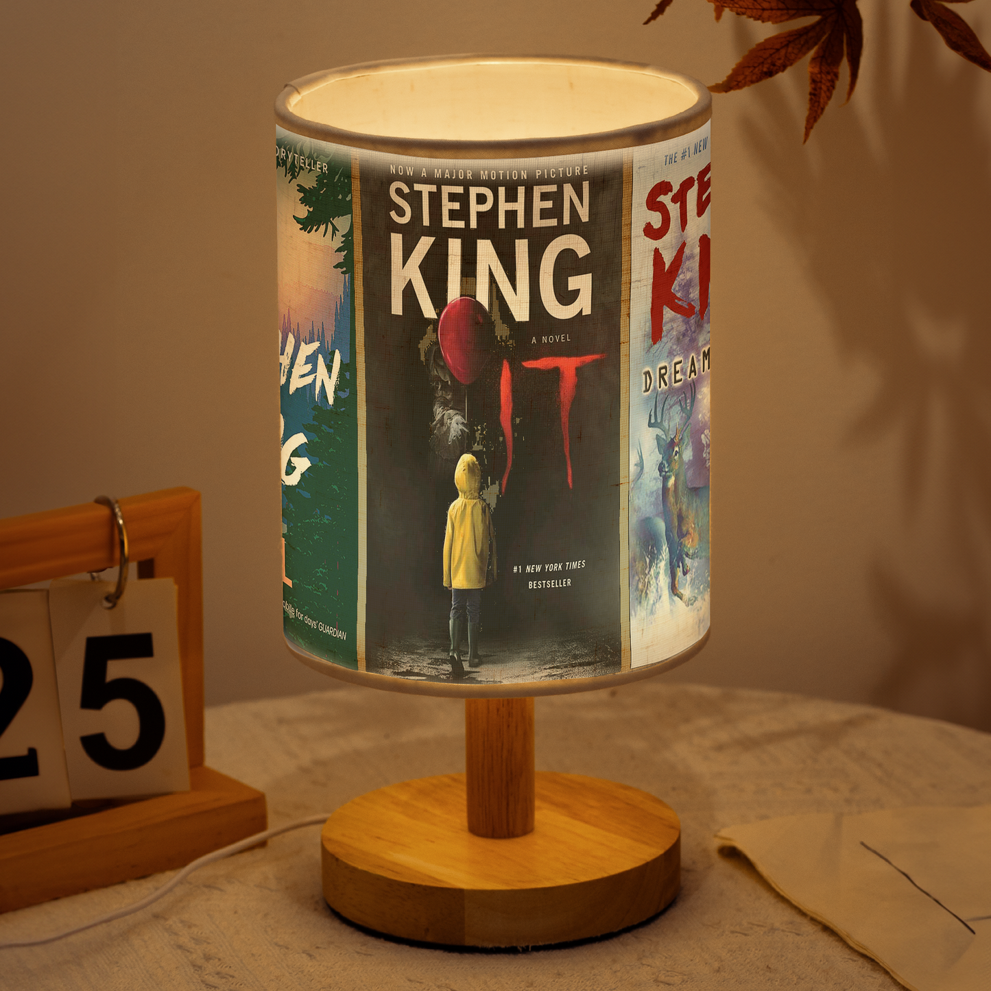 Stephen King Horror Classics Book Cover Fabric Lamp