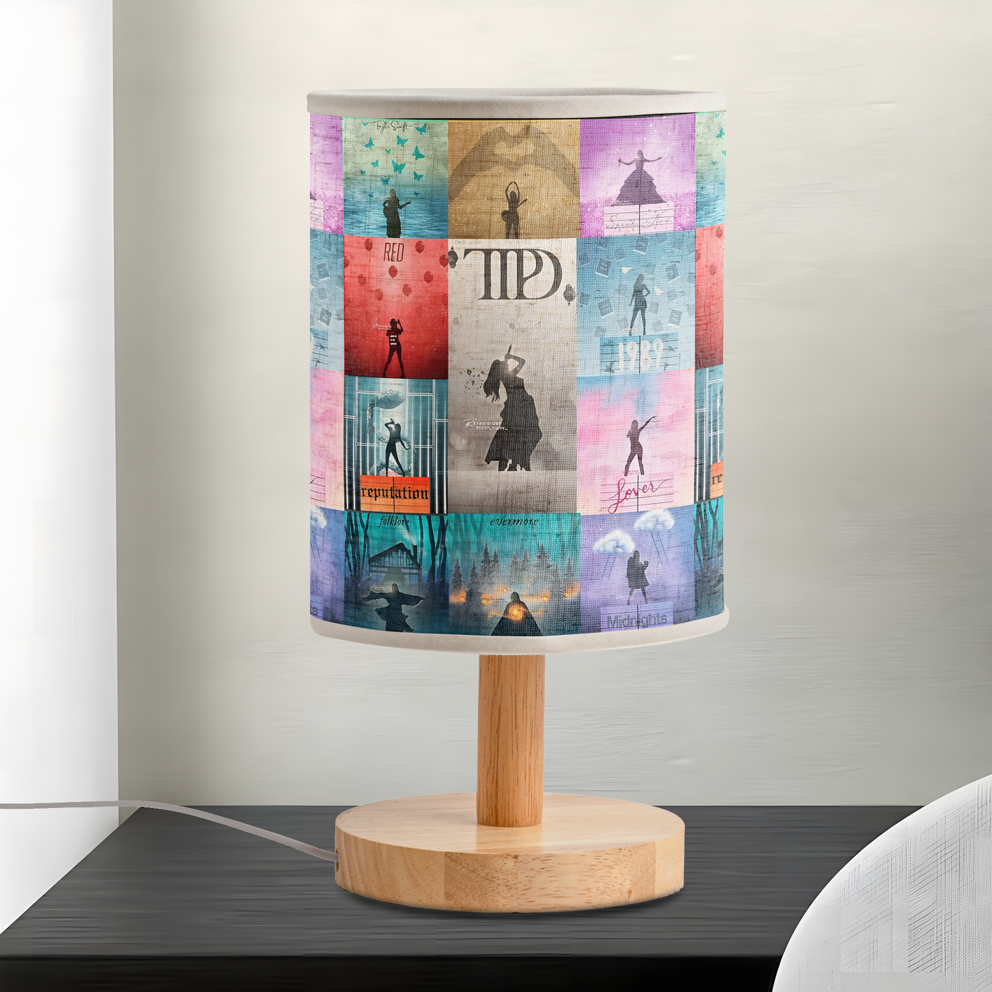 Taylor Swift Album Collage Fabric Lamp – A Pop Icon’s Timeless Journey