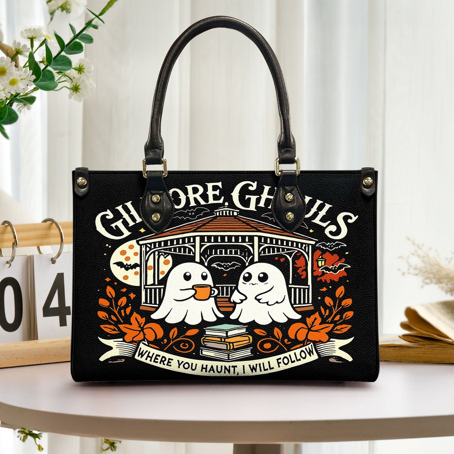Gilmore Ghouls Leather Halloween Tote & Wallet Set – Spooky Cute Fall Vibes