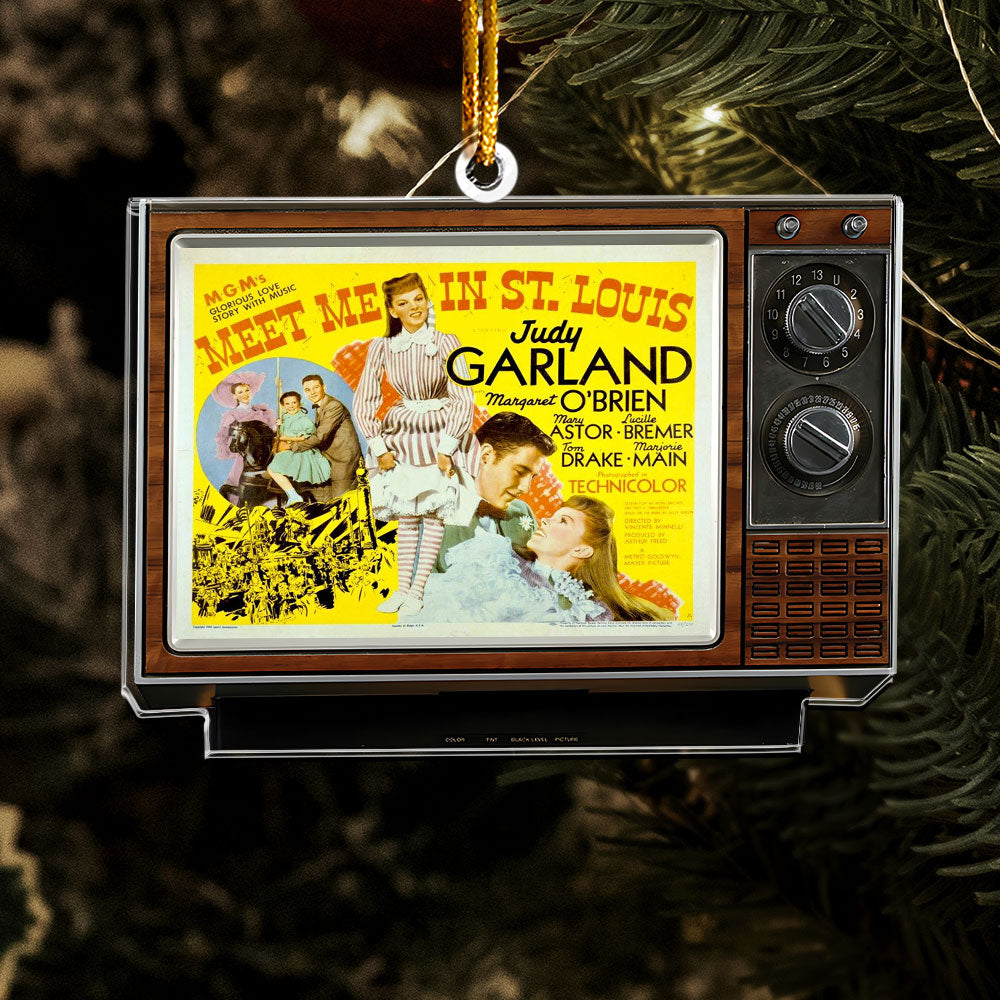 Meet Me in St. Louis Movie Retro TV Acrylic Ornament – Judy Garland Classic Holiday Decor