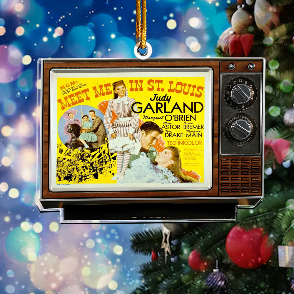 Meet Me in St. Louis Movie Retro TV Acrylic Ornament – Judy Garland Classic Holiday Decor