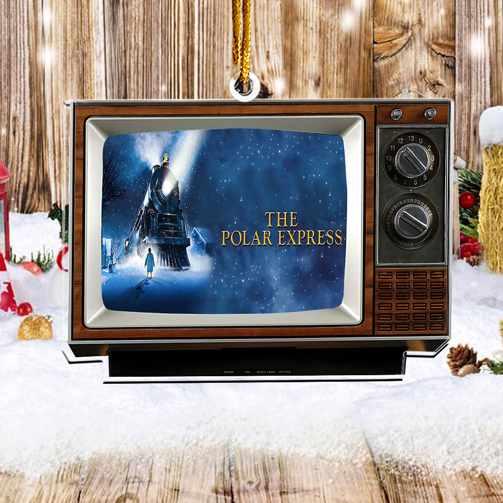 The Polar Express Christmas Acrylic Ornament – Retro TV Holiday Decoration