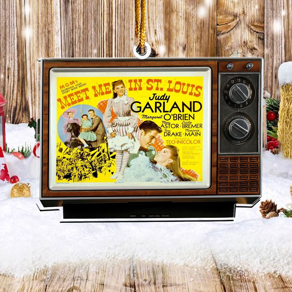 Meet Me in St. Louis Movie Retro TV Acrylic Ornament – Judy Garland Classic Holiday Decor