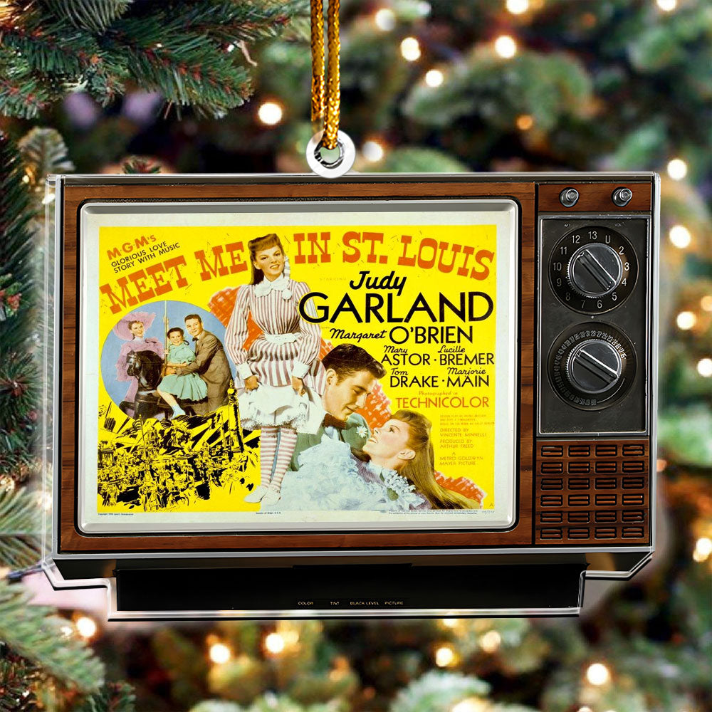 Meet Me in St. Louis Movie Retro TV Acrylic Ornament – Judy Garland Classic Holiday Decor