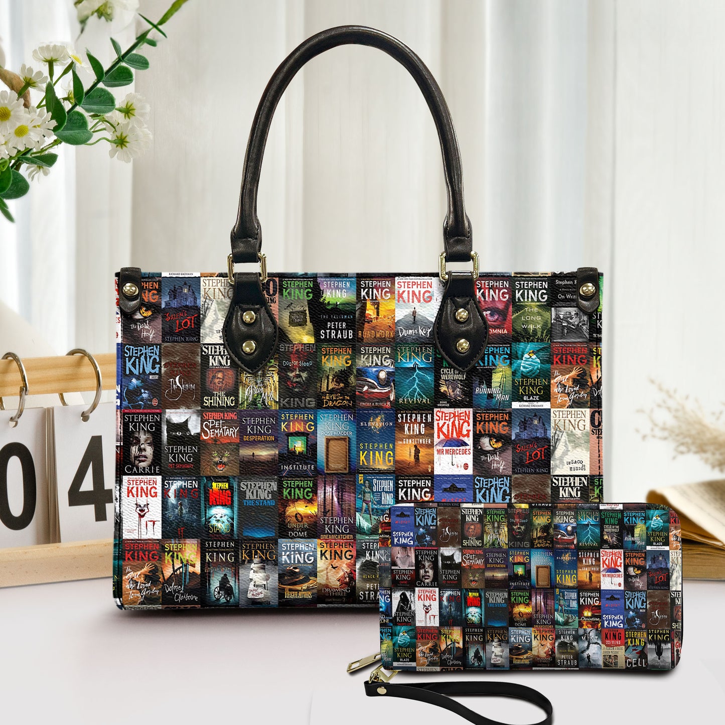 Stephen King Book Cover Leather Handbag & Wallet Set
