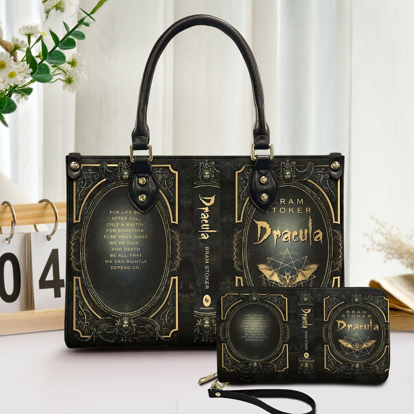Bram Stoker’s Dracula Gothic Leather Handbag & Wallet Set – Dark Literary Fashion