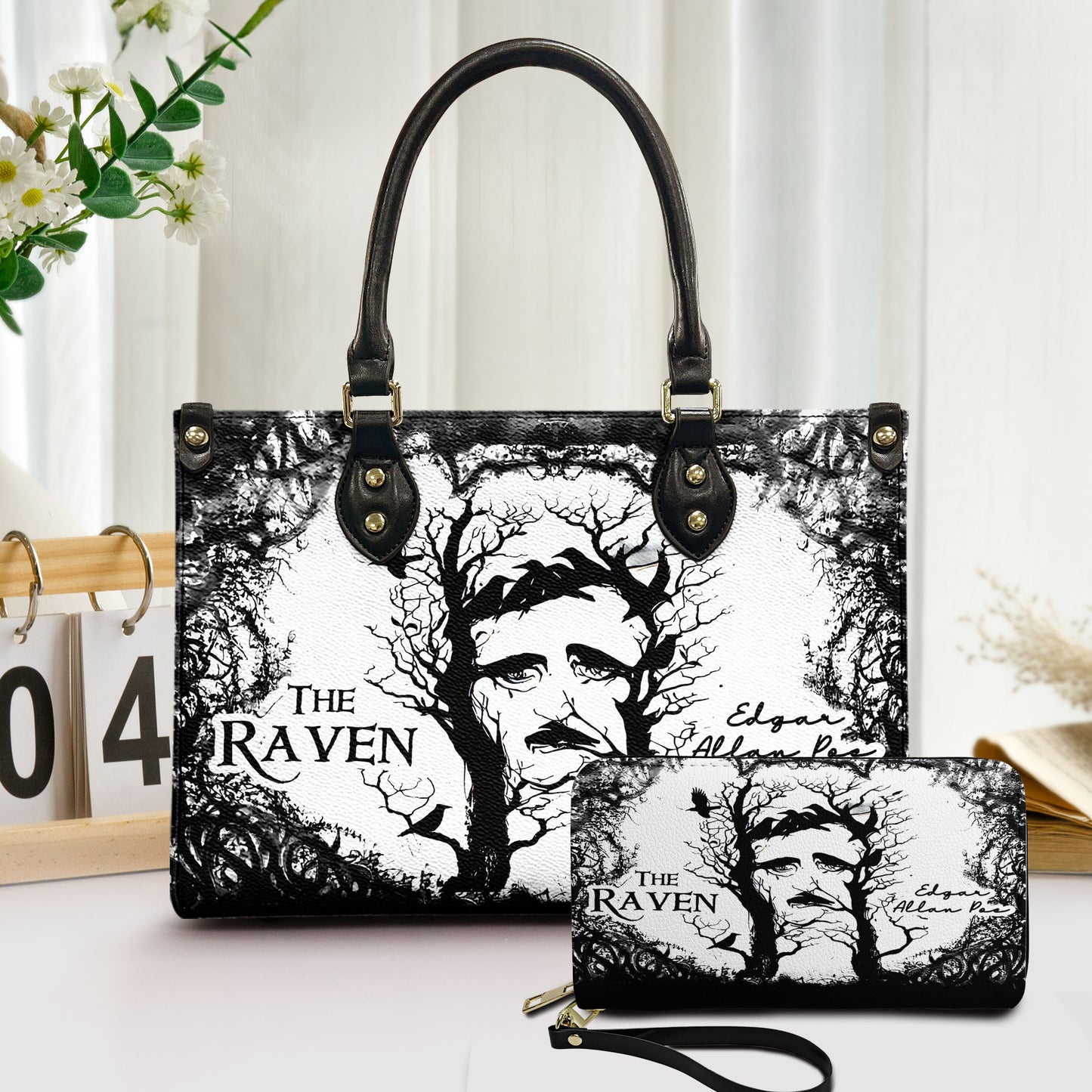 The Raven Leather Handbag & Wallet Set – Gothic Literature Inspired Design