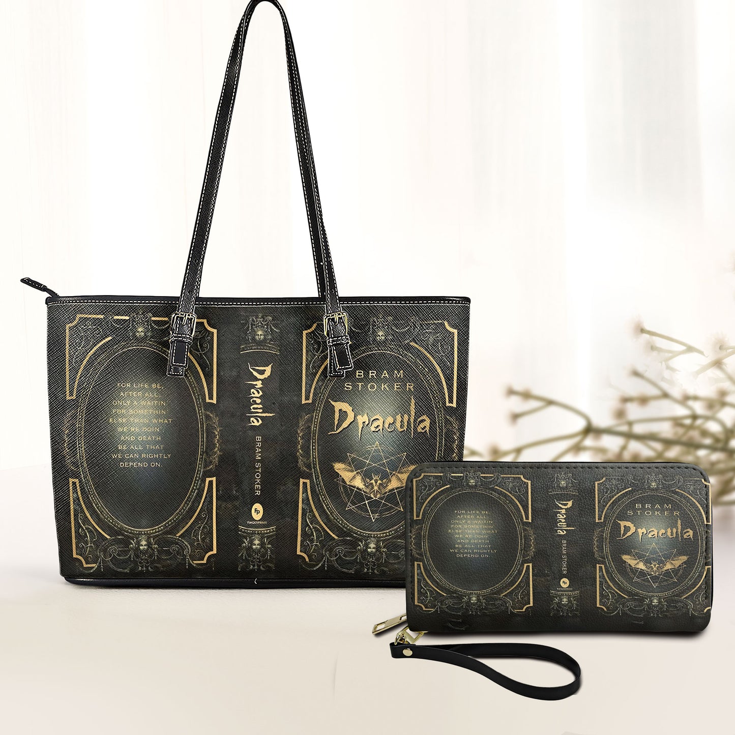 Bram Stoker’s Dracula Gothic Leather Handbag & Wallet Set – Dark Literary Fashion