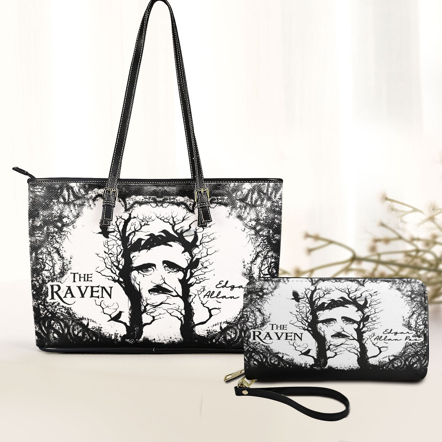The Raven Leather Handbag & Wallet Set – Gothic Literature Inspired Design