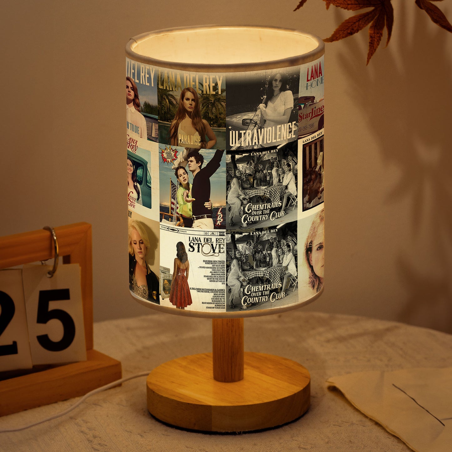 Lana Del Rey Albums Fabric Lamp – Dreamy Vintage - Inspired Table Light