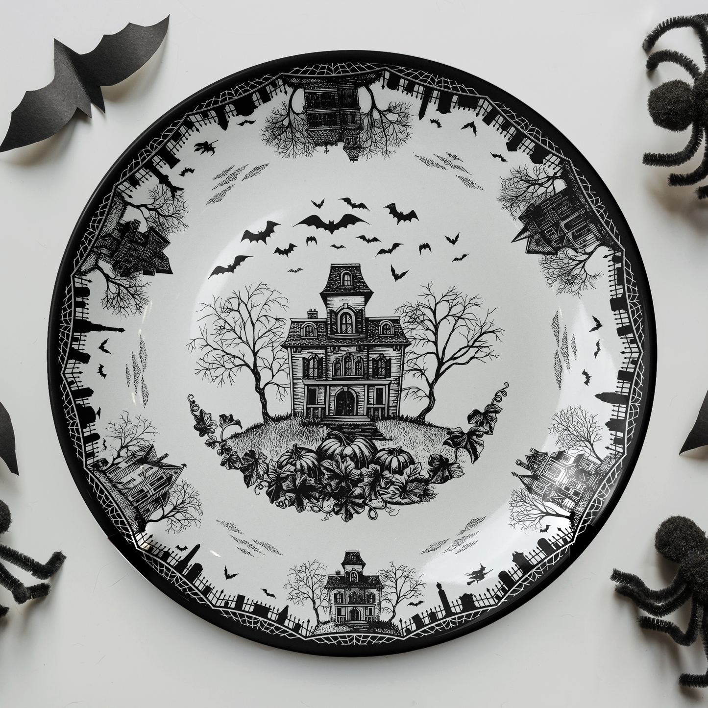 Haunted House Halloween Ceramic Plate
