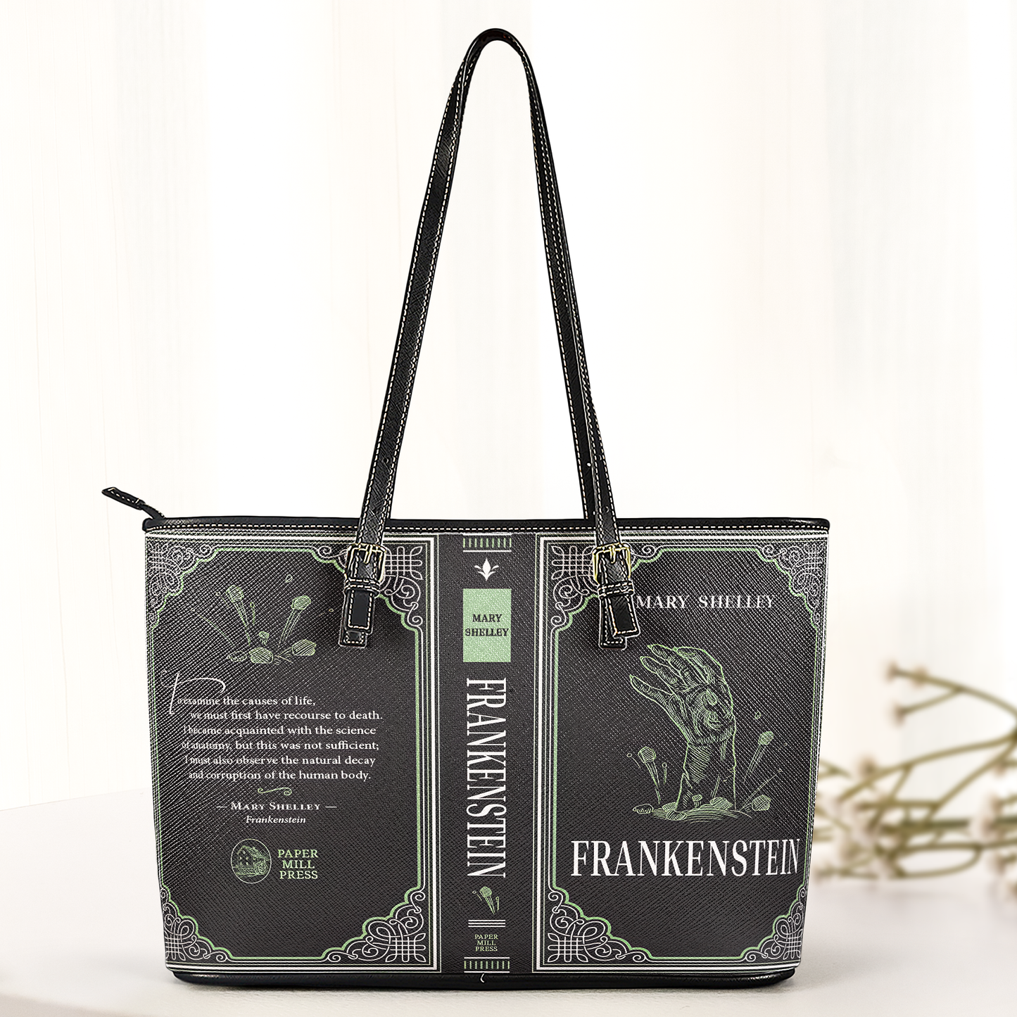 Frankenstein Book-Inspired Leather Handbag & Wallet Set