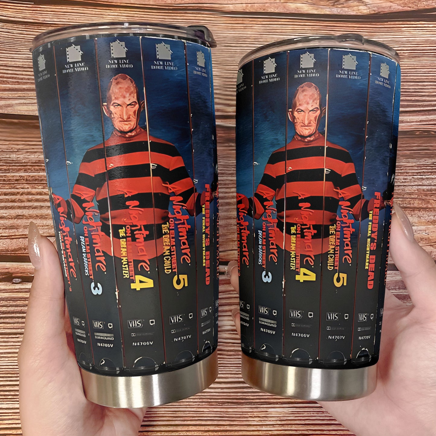 Freddy Krueger VHS Tumbler – Nightmare on Elm Street Collector’s Cup Tumbler 20oz 40oz