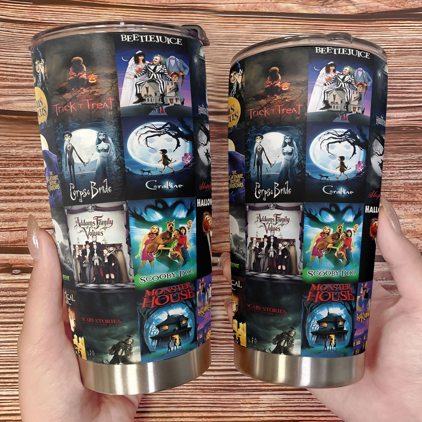 Halloween Movie Collage Tumbler – Spooky Classics for Every Fan Tumbler 20oz 40oz
