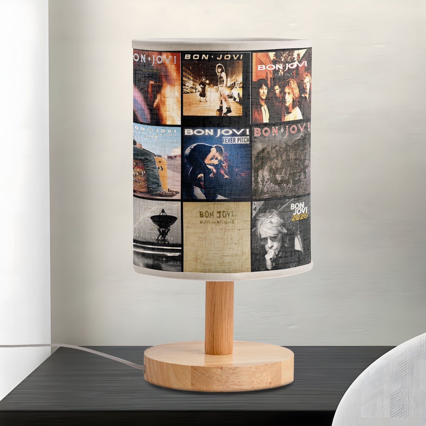 Livin’ on a Light – Bon Jovi Album Art Fabric Lamp