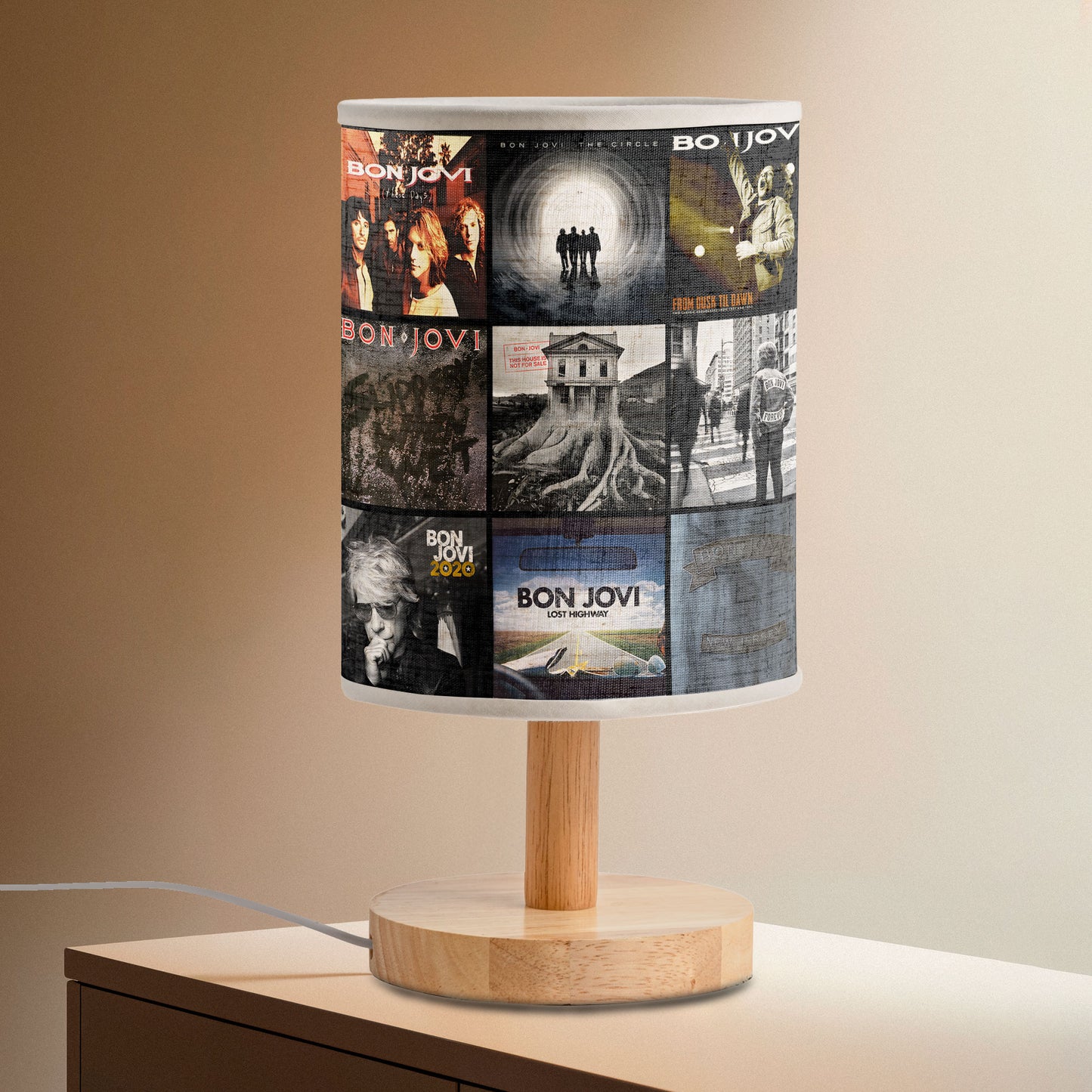 Livin’ on a Light – Bon Jovi Album Art Fabric Lamp