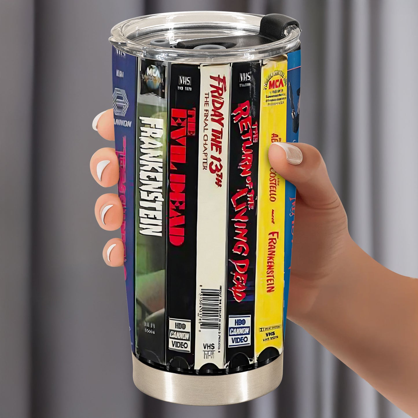 Vintage VHS Horror Tumbler – Halloween Movie Throwback Tumbler 20oz 40oz