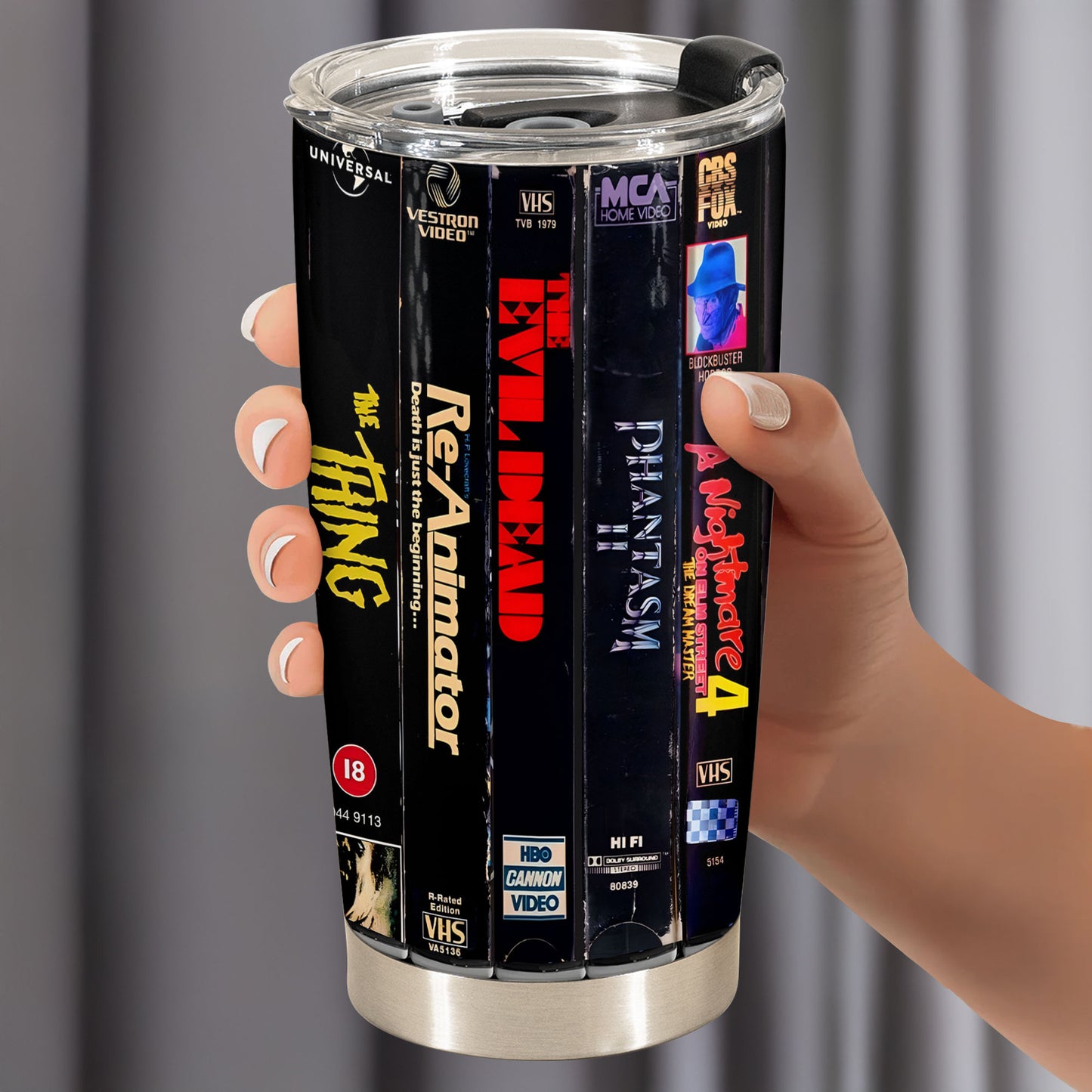 Classic VHS Horror Tumbler – 80s Slasher & Monster Madness Tumbler 20oz 40oz