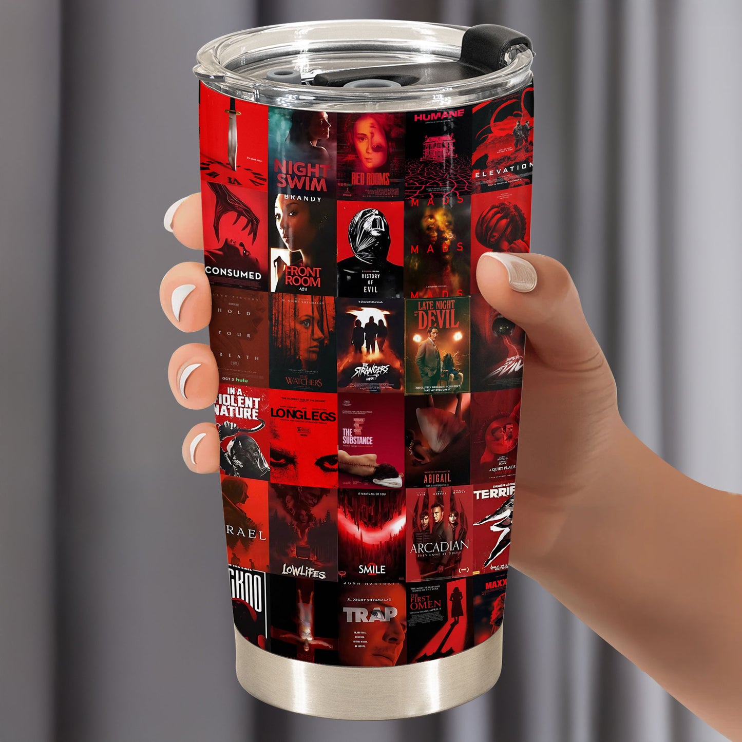 Modern Horror Movie Collage Tumbler – Chilling Thrills for Hardcore Fans tumbler 20oz 40oz