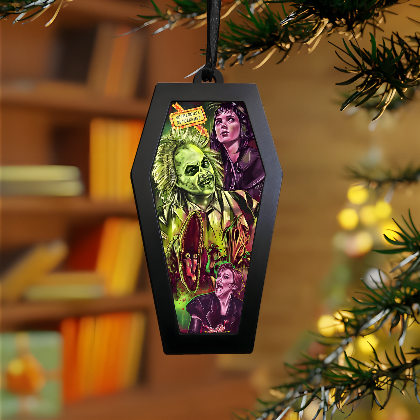 Beetlejuice & Haunted Hijinks – Acrylic & Wood Ornament