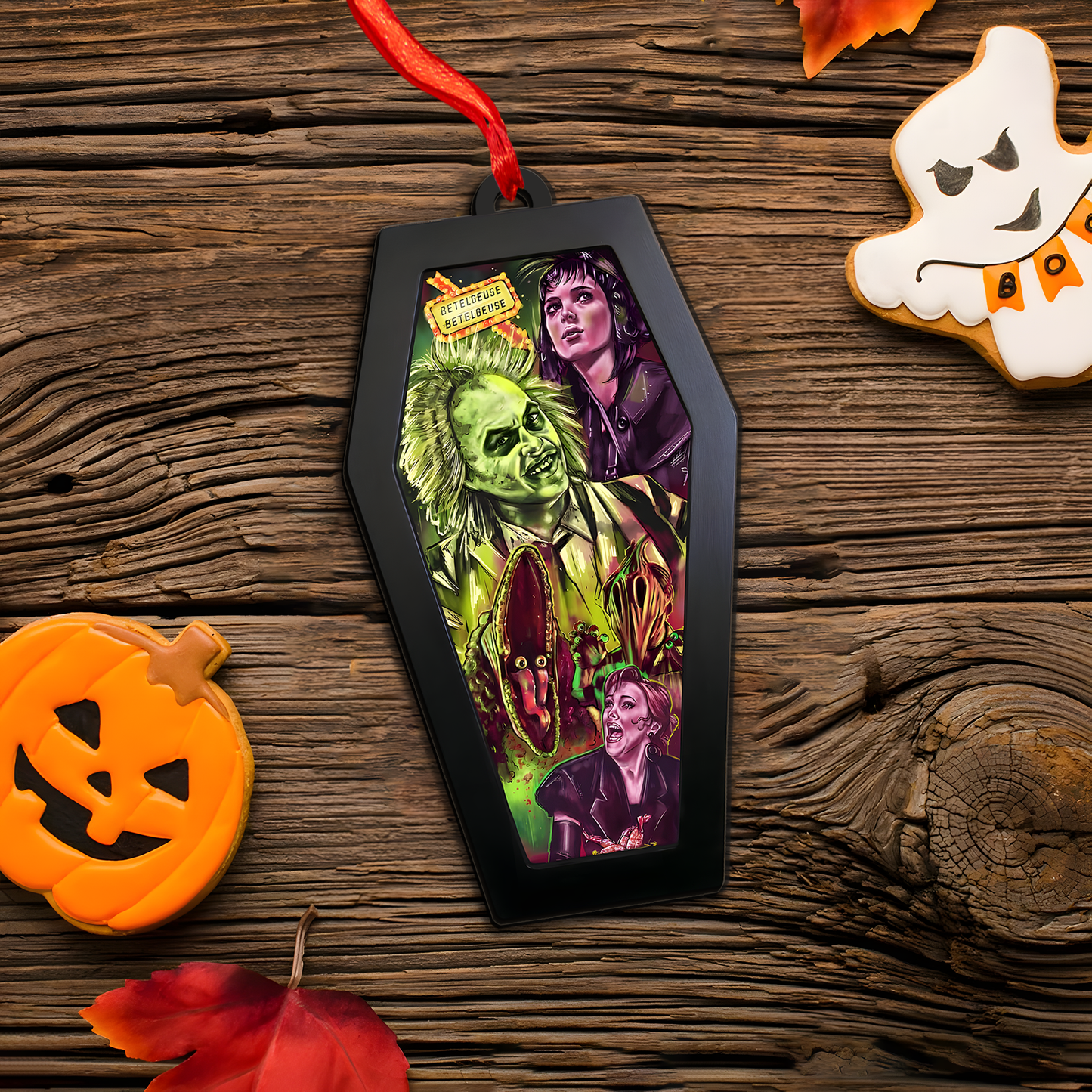 Beetlejuice & Haunted Hijinks – Acrylic & Wood Ornament