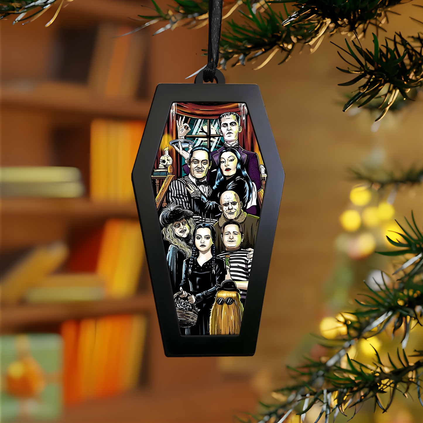 Spooky Family Portrait – Acrylic & Wood Ornament