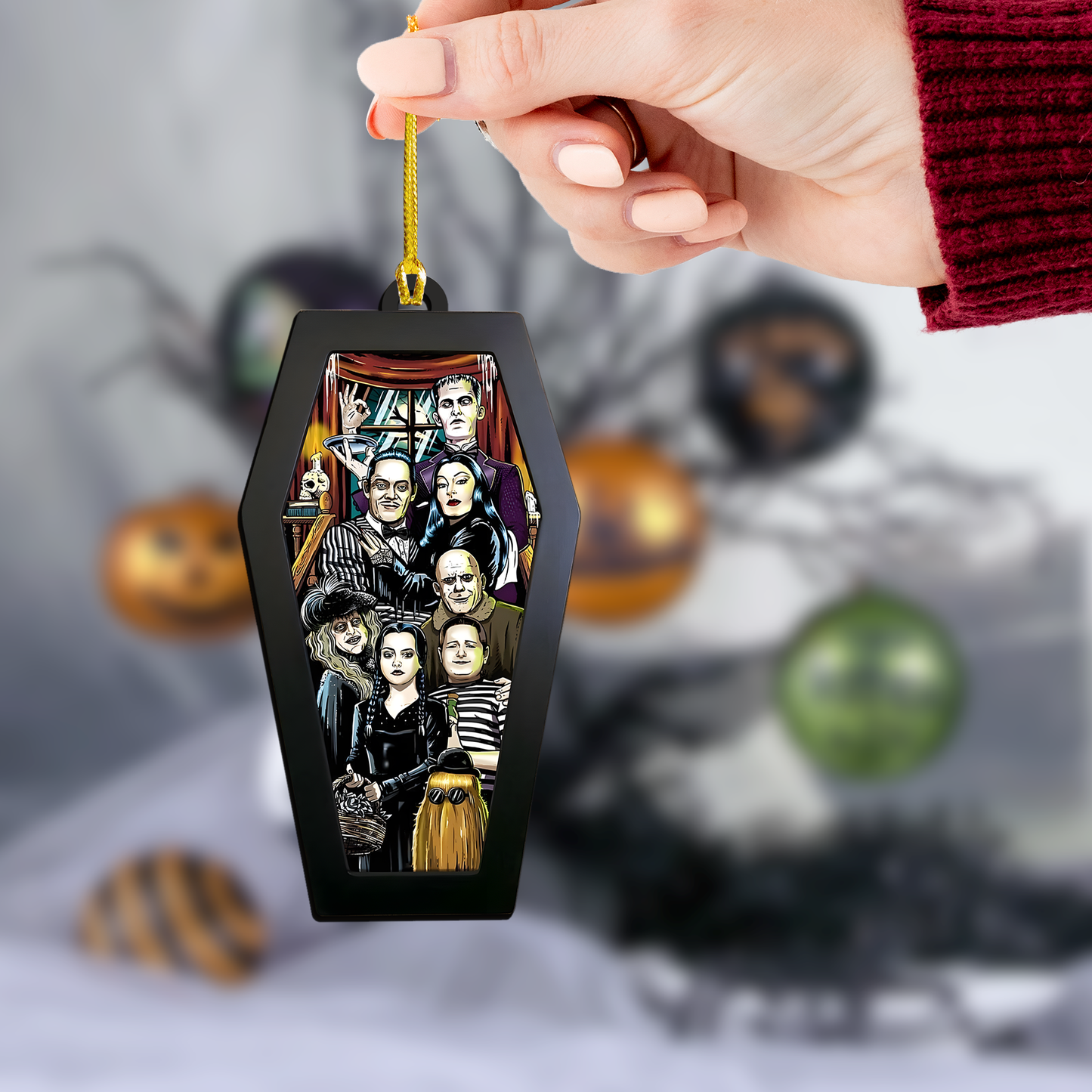 Spooky Family Portrait – Acrylic & Wood Ornament