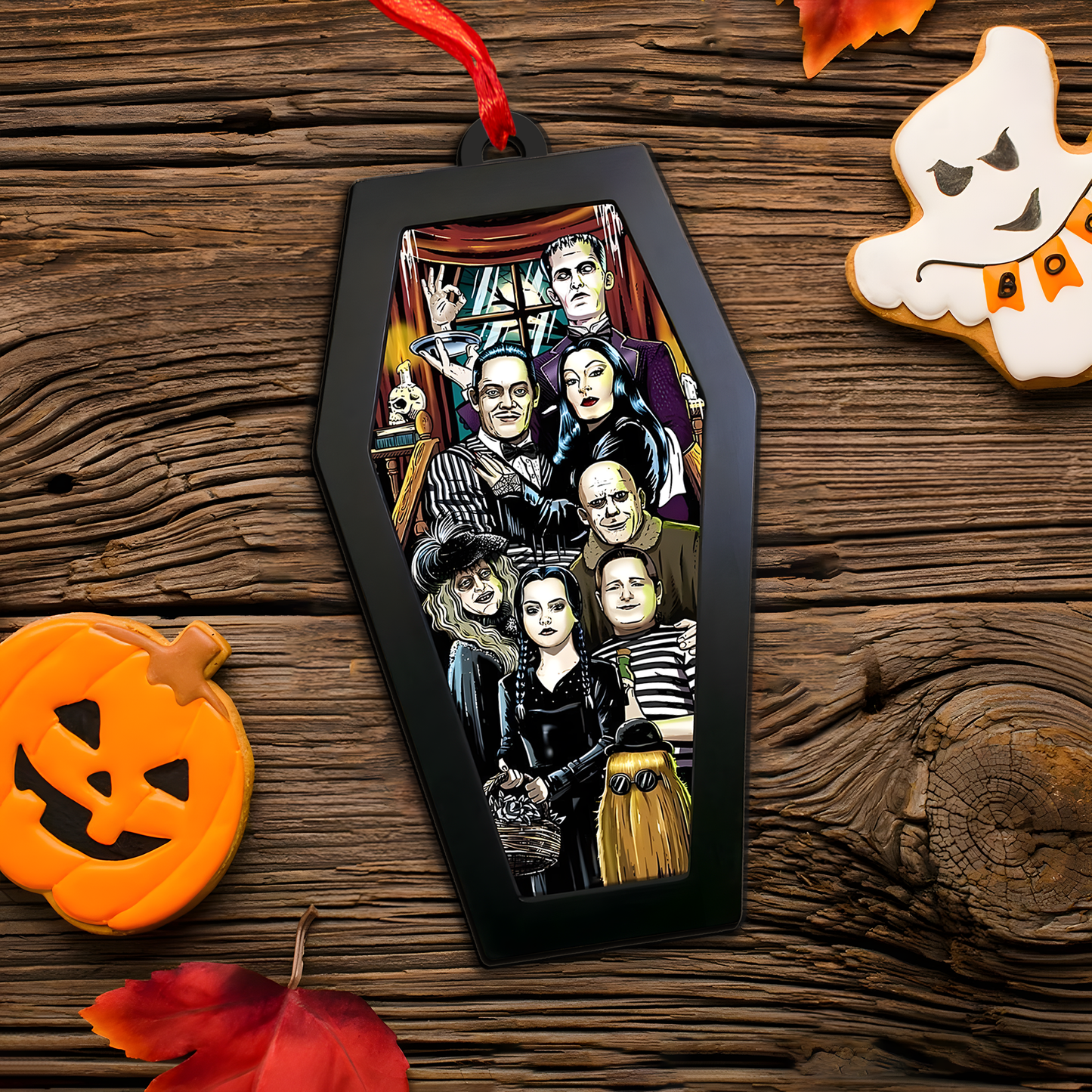 Spooky Family Portrait – Acrylic & Wood Ornament