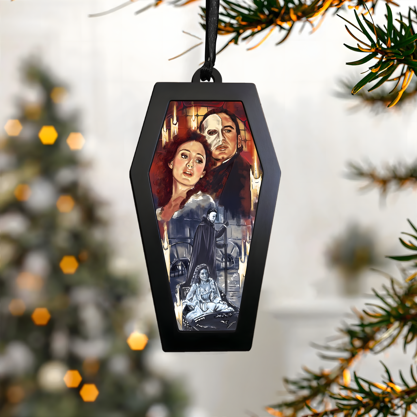 Phantom Romance Acrylic & Wood Ornament