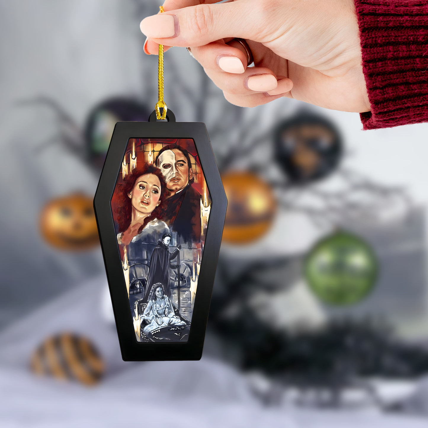 Phantom Romance Acrylic & Wood Ornament