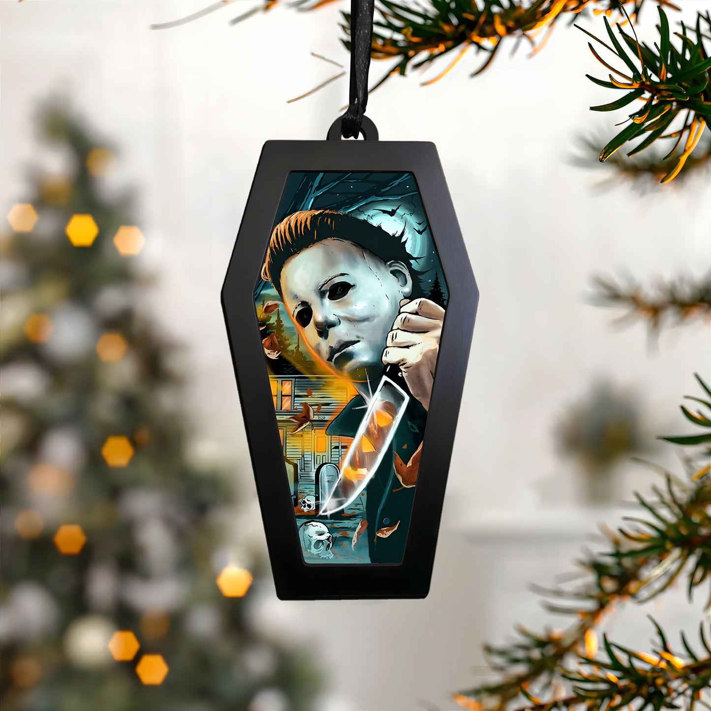 Silent Stalker Acrylic & Wood Ornament
