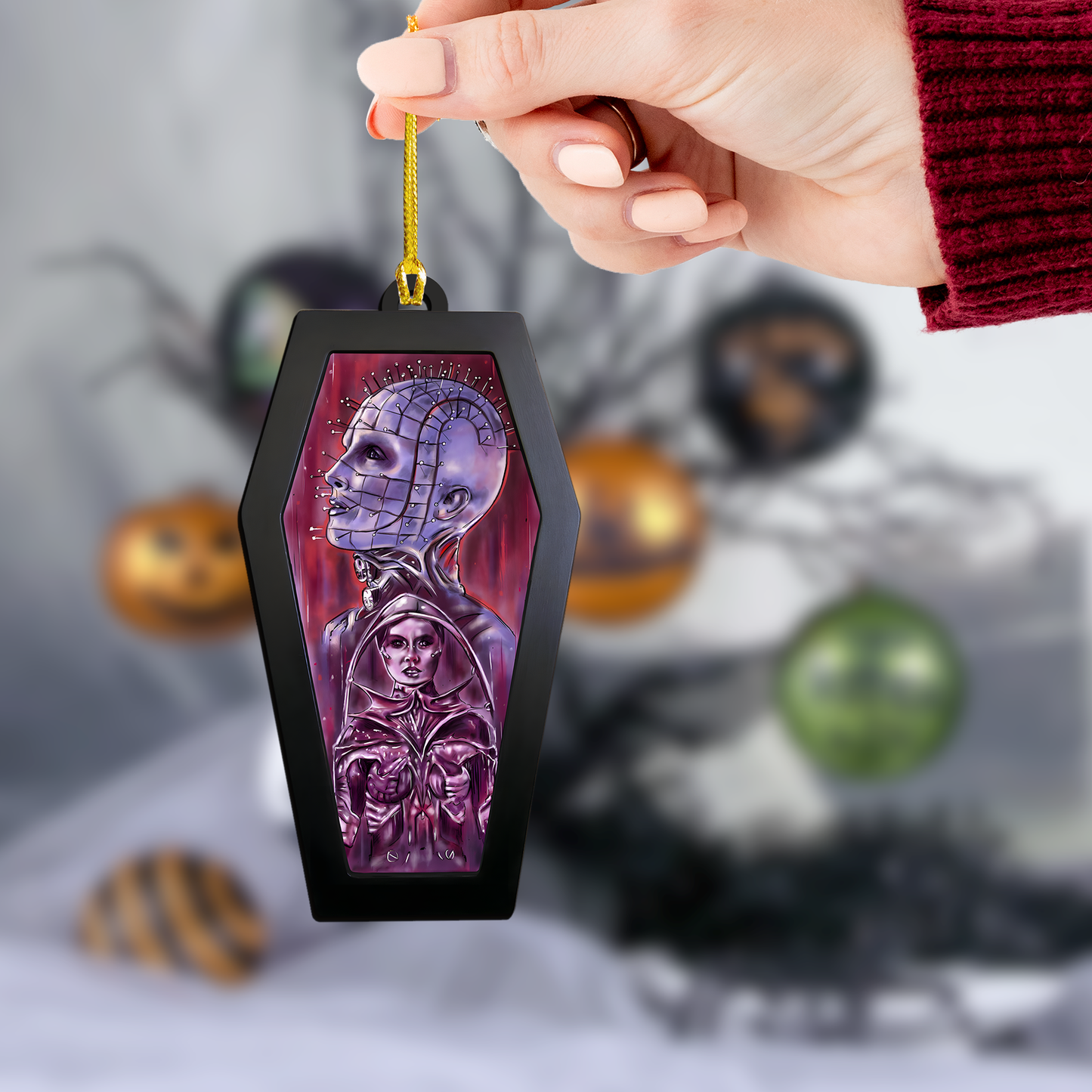 Dark Cenobite Acrylic & Wood Ornament
