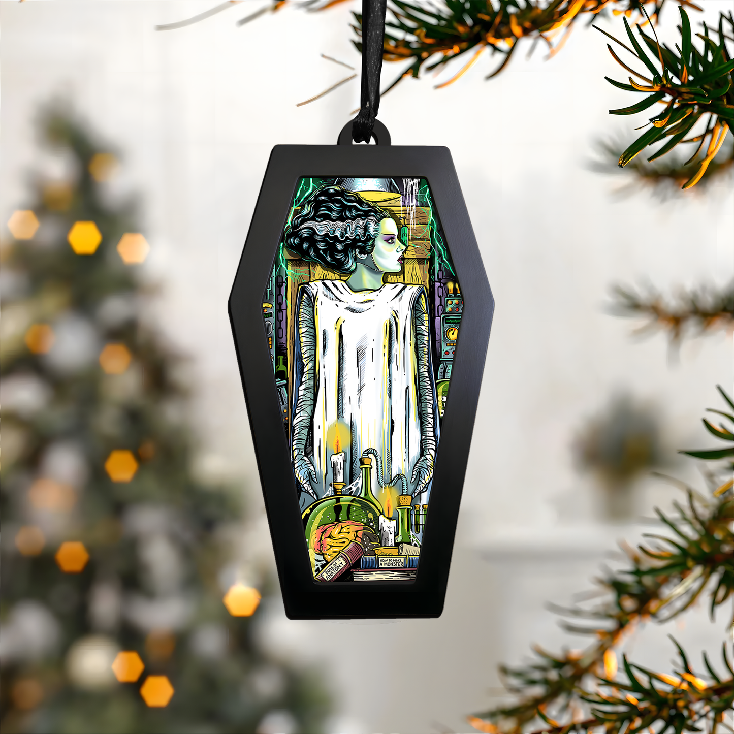 Bride of Frankenstein Acrylic & Wood Ornament