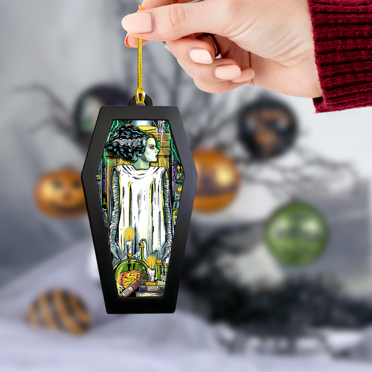 Bride of Frankenstein Acrylic & Wood Ornament