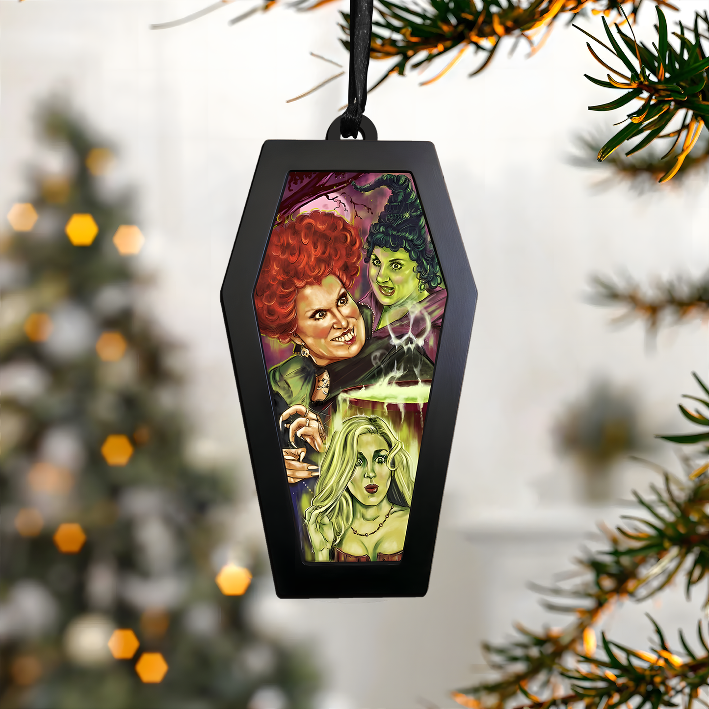 Sanderson Sisters Brewing Magic – Acrylic & Wood Ornament