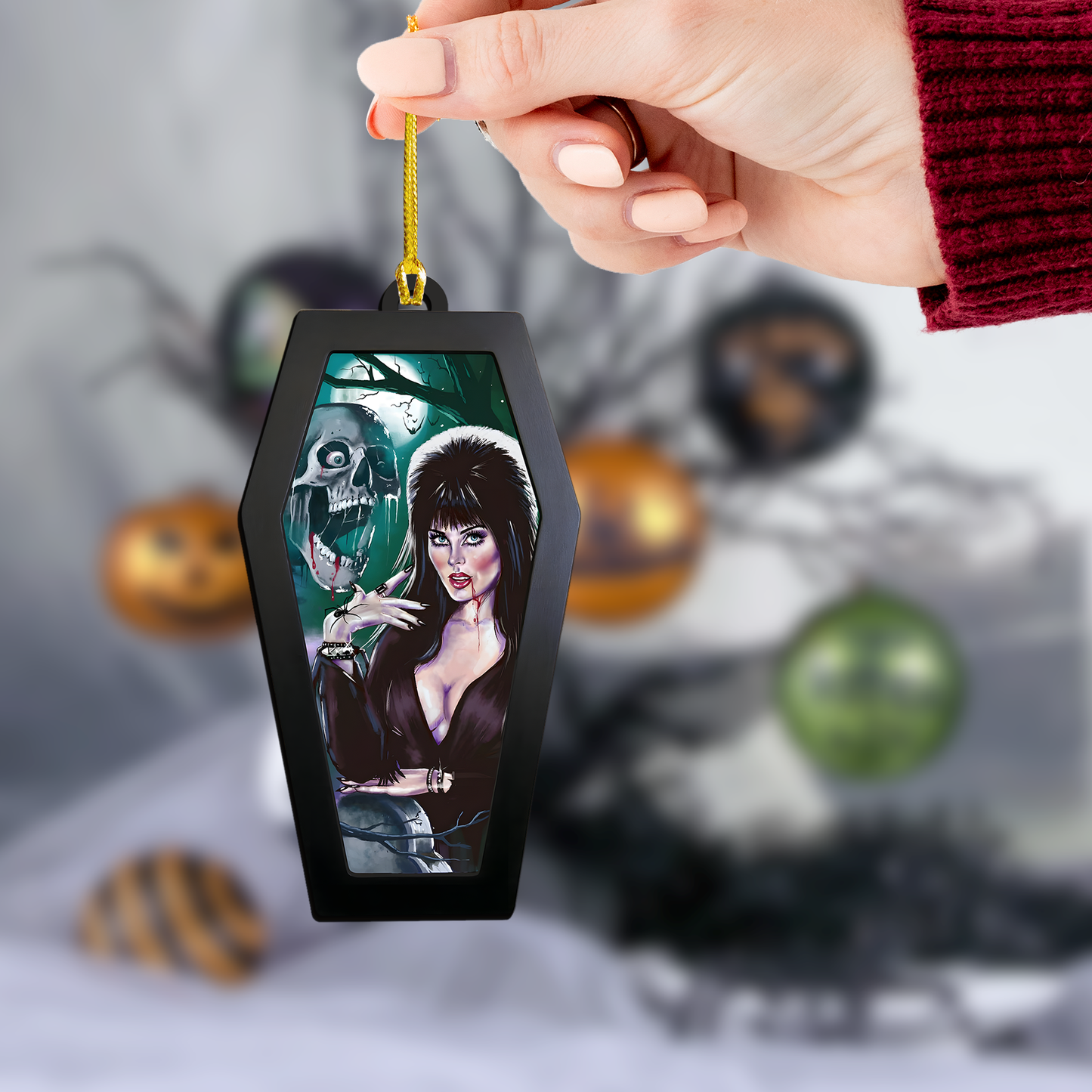 Elvira Mistress of the Dark – Acrylic & Wood Ornament
