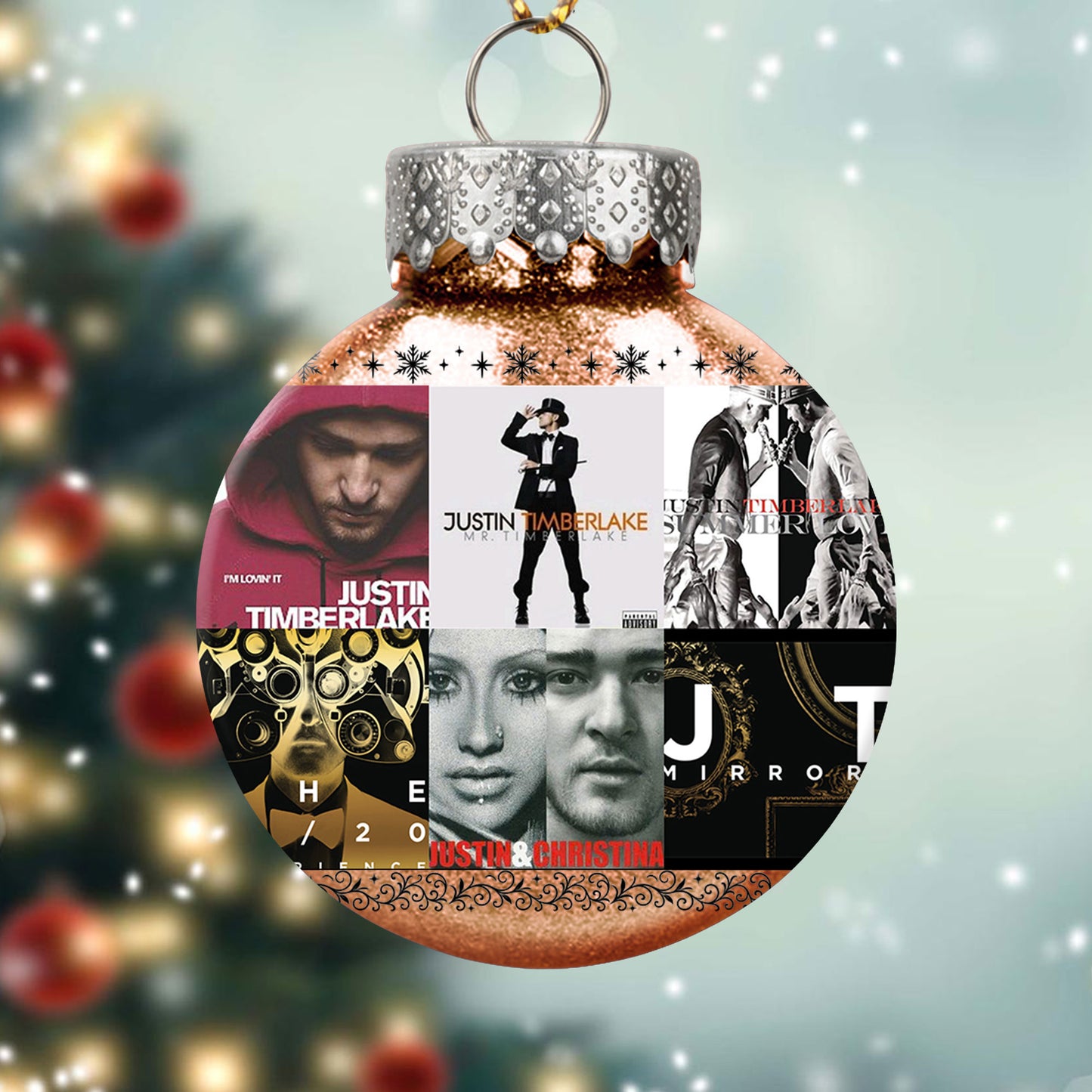 Justin Timberlake Album Collage Ornament – Pop & R&B Christmas Decoration